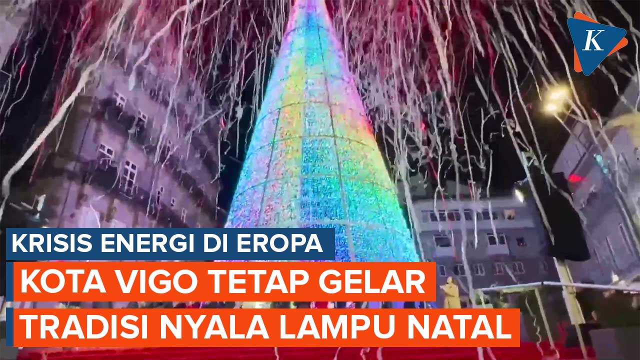 Kota Vigo di Spanyol Tetap Gelar Tradisi Penyalaan Lampu Natal di Tengah Krisis Energi