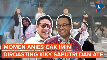 Anies dan Muhaimin Diroasting Kiky Saputri, Lepas Senyum dan Tertawa