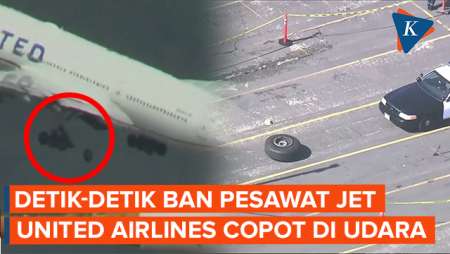 Detik-detik Ban Pesawat United Airlines Copot Saat 