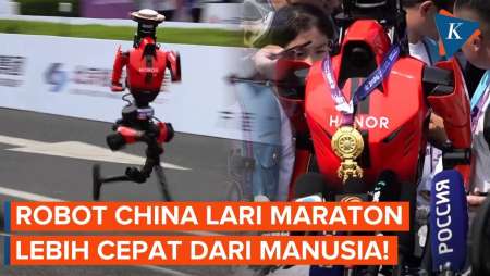 Aksi Robot China Lari Maraton Lebih Kencang dari Peserta Manusia!
