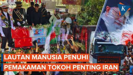 Momen Pemakaman Komandan Militer dan Ilmuwan Nuklir Iran