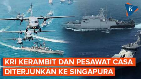 TNI AL Kerahkan KRI Kerambit-627 dan Pesawat Casa ke Singapura