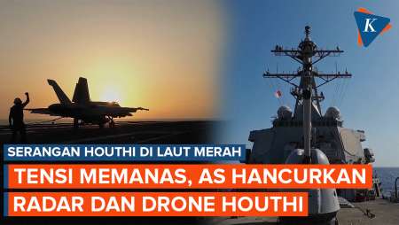 Militer AS Klaim Hancurkan Radar dan Drone Kapal Houthi