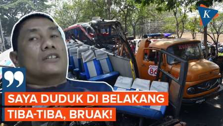 Detik-detik Mencekam Kecelakaan Bus di Ngawi : Tiba-tiba Bruak! Atapnya Sudah Lepas Semua