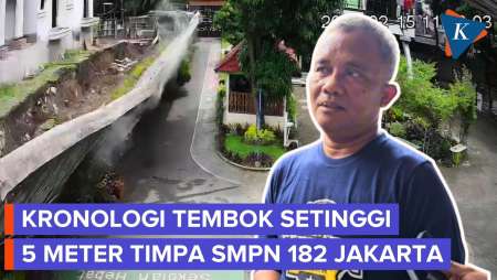 Detik-detik Tembok 5 Meter Ambruk Timpa SMPN 182 Jakarta