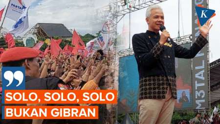 Massa Teriak “Solo Bukan Gibran” Saat Ganjar-Mahfud Gelar Kampanye Akbar