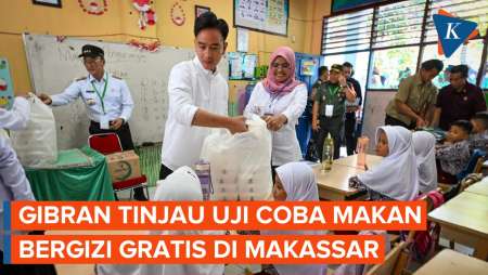 Terbang ke Makassar, Gibran Tinjau Langsung Uji Coba Makan Bergizi Gratis di SD Inpres