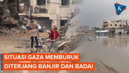 Situasi Gaza Memburuk Diterjang Banjir Dan Badai Musim Dingin, Tenda Pengungsi Roboh