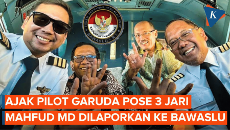 Imbas Ajak Pilot Garuda Pose Tiga Jari, Mahfud Dilaporkan ke Bawaslu