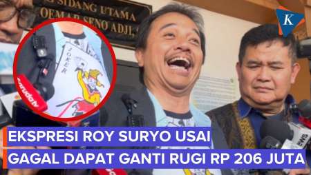 Gagal Dapat Ganti Rugi Rp 206 Juta, Roy Suryo Tertawa Pakai Kaos Joker