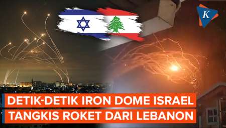 Detik-detik Iron Dome Israel Cegat Serbuan Roket dari Lebanon