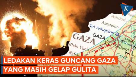 Momen Ledakan Besar yang Memecah Keheningan Gaza Dinihari Tadi