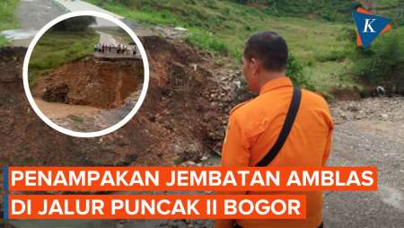 Penampakan Jalur Hambalang ke Puncak 2 Bogor yang Terputus karena Amblas