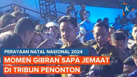 Momen Gibran Hampiri Tribun dan Sapa Jemaat Saat Perayaan Natal Nasional