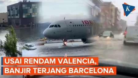 Usai Valencia, Barcelona Diterjang Banjir, Banyak Mobil Terendam Air