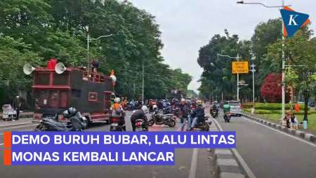 Demo Buruh Bubar, Arus Lalin Di Kawasan Monas Kembali Lancar