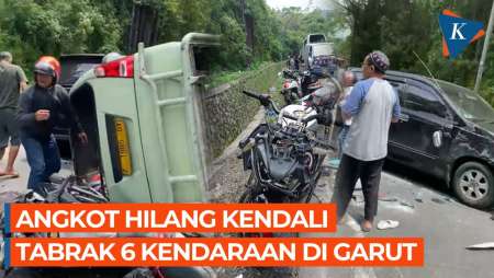 Kecelakaan Beruntun di Garut, Angkot Tabrak 6 Kendaraan