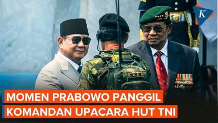 Detik-detik Prabowo Panggil Komandan Upacara HUT Ke-81 TNI
