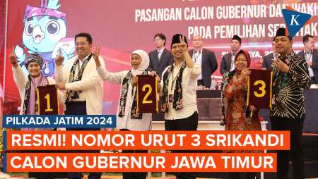 [FULL] Pengundian Nomor Urut Pilkada Jatim 2024: Luluk-Lukman 1, Khofifah-Emil 2, Risma-Gus Hans 3!