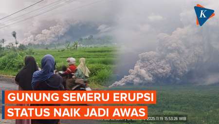 Penampakan Erupsi Gunung Semeru, Status Meningkat Jadi Awas!