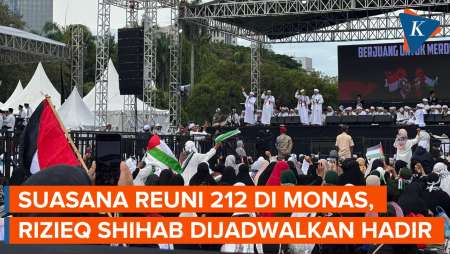 Suasana Reuni 212 di Kawasan Monas, Rizieq Shihab Akan Hadir