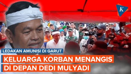 Momen Dedi Mulyadi Temui Keluarga Korban Ledakan Amunisi di Garut