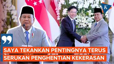 Di Depan PM Singapura, Prabowo Serukan Penghentian Kekerasan di Gaza dan Lebanon