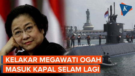 Kelakar Megawati saat Coba Masuk Kapal Selam TNI AL: 