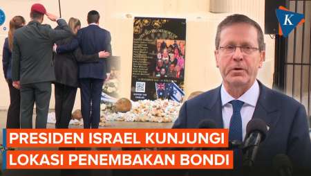 Presiden Israel Letakkan Batu Dari Yerusalem Di Lokasi Penembakan Bondi