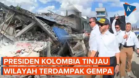 Momen Presiden Kolombia Kunjungi Wilayah Terdampak Gempa Magnitudo 7,4