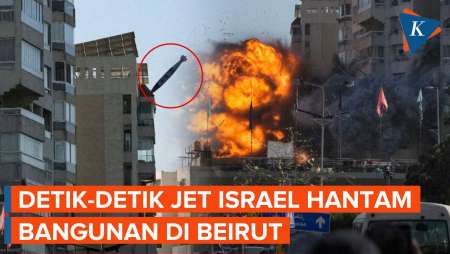 Detik-detik Jet Israel Jatuhkan Bom di Sebuah Gedung di Beirut