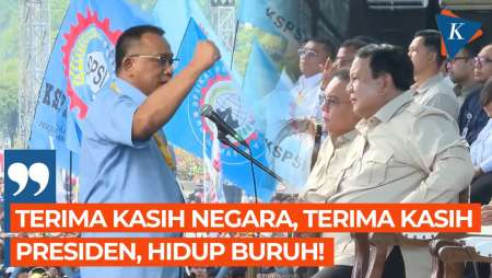 Kepalkan Tangan, Jumhur Bangga Buruh Bersatu Di Bawah Prabowo