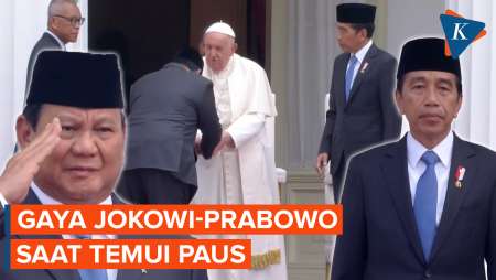 Gaya Jokowi dan Prabowo Kompak Saat Bertemu Paus Fransiskus