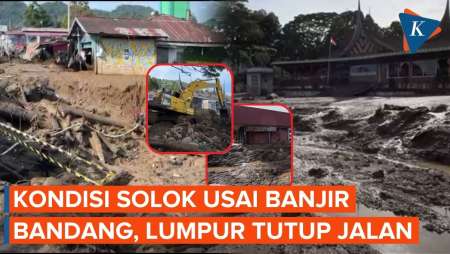 Penampakan Solok Usai Banjir Bandang, Jalan Penuh Lumpur dan Kayu