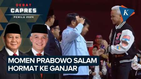 Momen Prabowo Hormat ke Ganjar Usai Debat Pamungkas Selesai