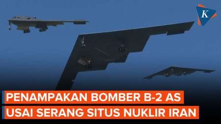 Detik-detik Jet Bomber B-2 AS Kembali ke Pangkalan Usai Serang Iran