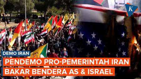 Bendera AS Dan Israel Dibakar Massa Demo Pro-Pemerintah Iran Di Baghdad