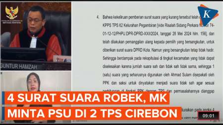 Surat Suara Robek, MK Perintahkan Penghitungan dan Pencoblosan Ulang 2 TPS di Dapil Cirebon 2