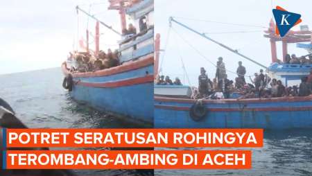 Momen Ratusan Pengungsi Rohingya Terombang-ambing di Laut Aceh Selatan