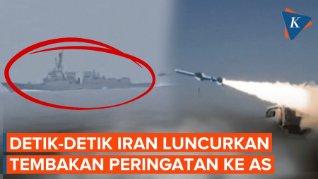 Detik-detik Iran Tembakkan Rudal Ke Kapal Perang AS Yang Masuk Selat Hormuz