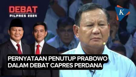 [FULL] Pernyataan Penutup Prabowo dalam Debat Capres Perdana