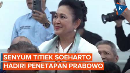 Momen Titiek Soeharto Tersenyum Sumringah di KPU Saat Hadiri Penetapan Prabowo-Gibran