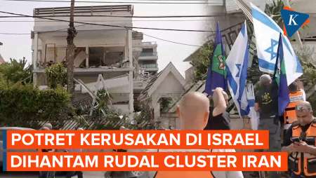 Penampakan Bangunan Rusak Di Ramat Gan Israel Dihantam Rudal Cluster Iran