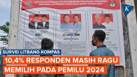 Survei Litbang Kompas: 10,4 Persen Responden Belum Memutuskan Memilih pada Pemilu 2024