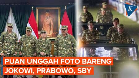 Puan Foto Bareng Jokowi, Prabowo dan SBY saat Hadiri Parade Senja Retret Kepala Daerah Akmil