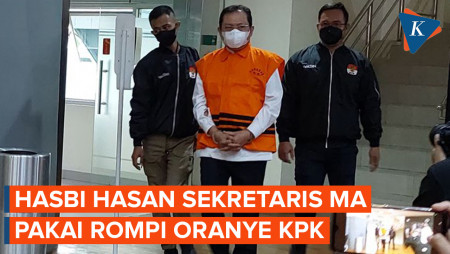 Penampakan Sekretaris MA Hasbi Hasan Digelandang Pakai Rompi Oranye Tahanan…