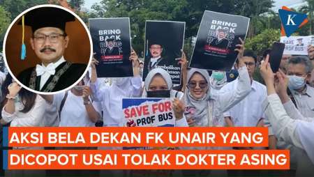 Mahasiswa dan Guru Besar Gelar Aksi Bela Dekan FK Unair yang Dicopot karena Tolak Dokter Asing