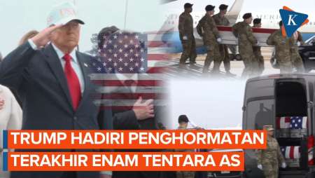 Momen Trump Lihat Langsung 6 Tentara Amerika Yang Tewas Di Perang Iran