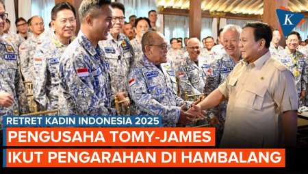 Momen Tomy Winata-James Riyadi Ikuti Pengarahan Prabowo Jelang Retret Kadin