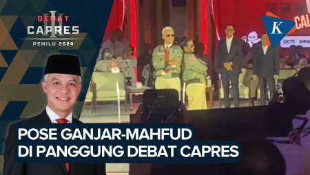 Gaya Ganjar-Mahfud Saat Masuk Arena Debat, Pakai Kacamata Hitam dan Jaket Top Gun